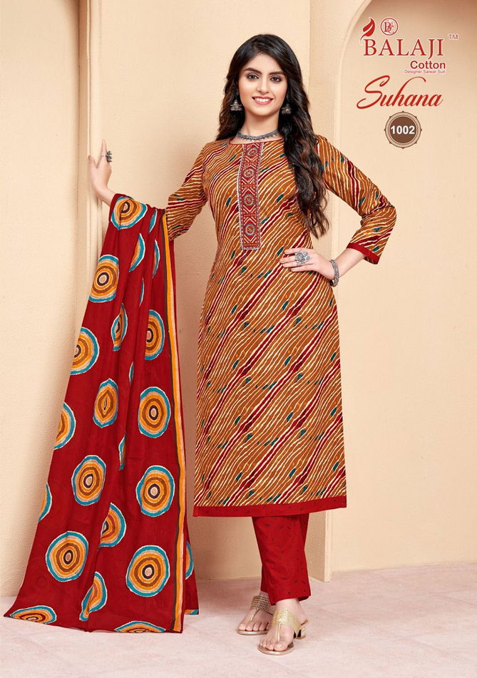 Suhana Vol 1 By Balaji Printed Cotton Churidar Dress Material Wholesalers In Delhi